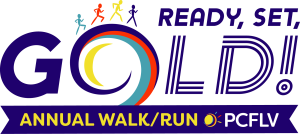 PCFLV's 17th Annual Ready, Set, Gold 5K Walk/8K Run/Kids' Fun Run (Virtual Option Available) logo