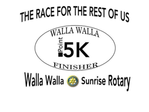 7th Annual Walla Walla Sunrise Rotary Point .5K The "Race" For The Rest Of Us logo