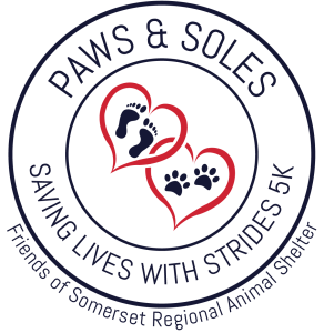 Paws & Soles Saving Lives with Strides 5K & 10K Run/Walk + Kiddie Dash- Benefiting the Friends of Somerset Regional Animal Shelter logo
