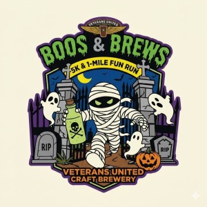 Veterans United Brewing Boos and Brews 5k Race / 1 mile fun run logo