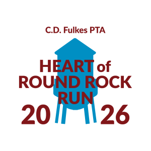 C.D. Fulkes PTA Heart of Round Rock Run logo