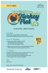 Zacks Place Thanksgiving Turkey Trot in-person and global logo