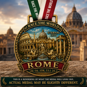 Rome Virtual Race | Race the World Series | 1M 5K 10K 13.1 26.2 logo