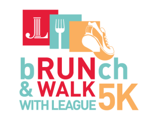 bRUNch and walk with League 5K logo