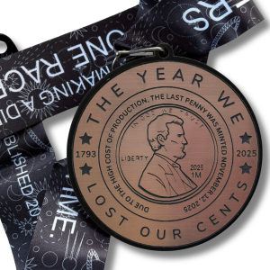 We Lost Our Cents 1 Mile Virtual Race 2026 | Finisher Medal & Charity Run logo