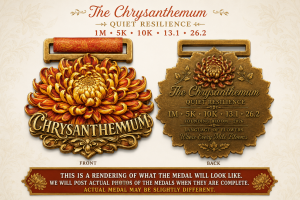 Chrysanthemum Virtual Race | Language of Flowers Series 1M 5K 10K Half Marathon & Marathon logo