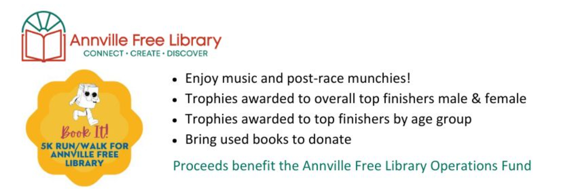 Book It For The Annville Free Library 5k Run / Walk
