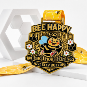 Bee Happy Race | Fun Virtual 1M, 5K, 10K, Half Marathon logo