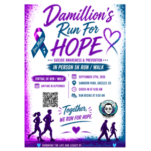 Damillion's Run For Hope! logo