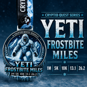 Yeti Frostbite Miles Virtual Race | Cryptid Quest Series 1M 5K 10K 13.1 26.2 logo