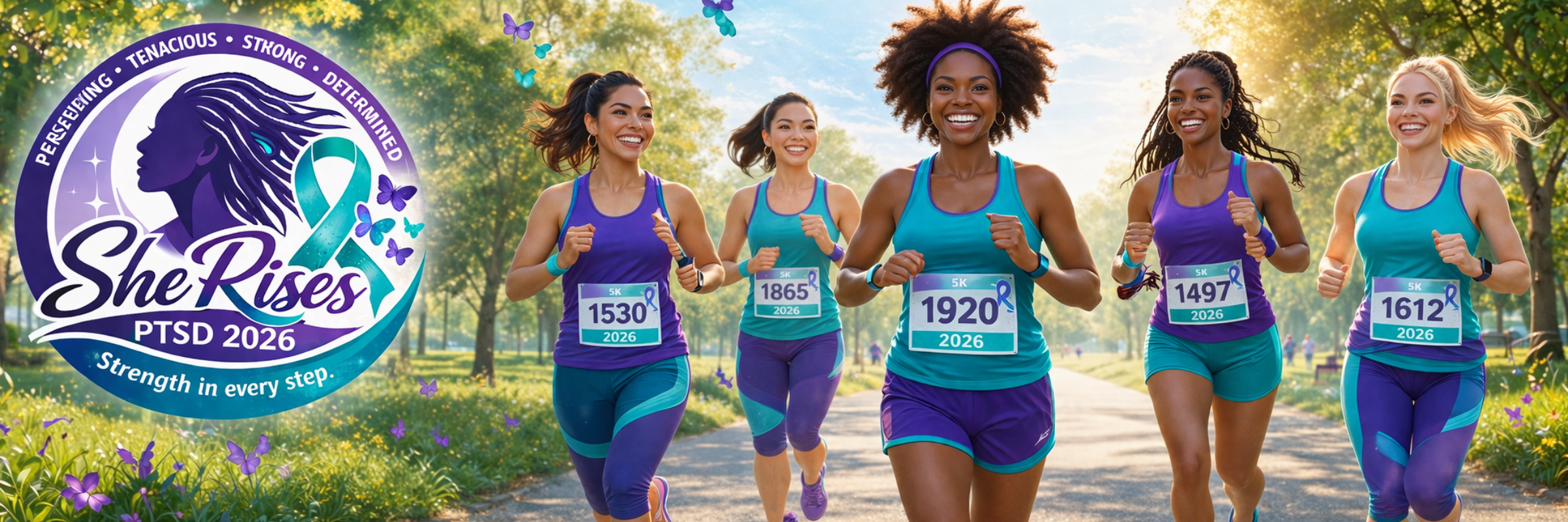 She Rises PTSD Virtual Run/Walk 5K 2026