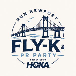 Run Newport Fly-K & PR Party with Hoka logo
