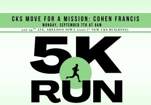 Cks Move for a Mission: Cohen Francis 5k & 1 Mile Fun Run/Walk logo