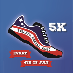 Evart 4th of July 5K walk/run logo