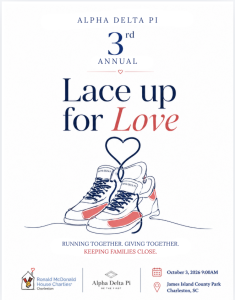 Lace up for Love - a 5k supporting the Ronald McDonald House Charities of Charleston logo