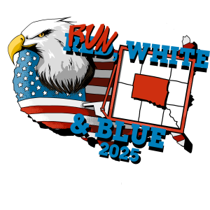 Run White and Blue 5k logo