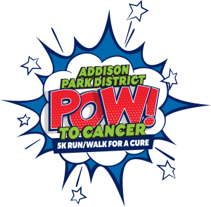 Addison Park District POW! to Cancer 5K Run for a Cure logo