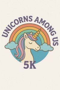 Unicorns Among Us 5k logo