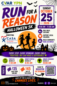 Cvar YPN's Run For A Reason Halloween 5K logo
