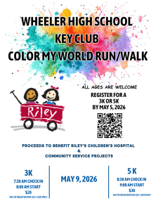 2026 WHS Key Club Color My World 3K/5K logo