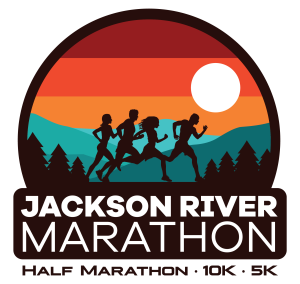 The Jackson River Scenic Trail Marathon, Half Marathon, 10k,  and 5k logo
