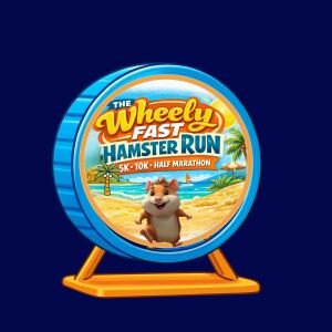 The Wheely Fast Hamster Run 5K, 10K, Half Marathon by Califlow Runs logo