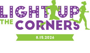 LIGHT UP THE CORNERS 4-Mile Glow Run & 1k Twilight Trot logo