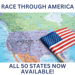 Race Through AMERICA 1M, 5K, 10K, 13.1, 26.2 - Now Only $20! logo