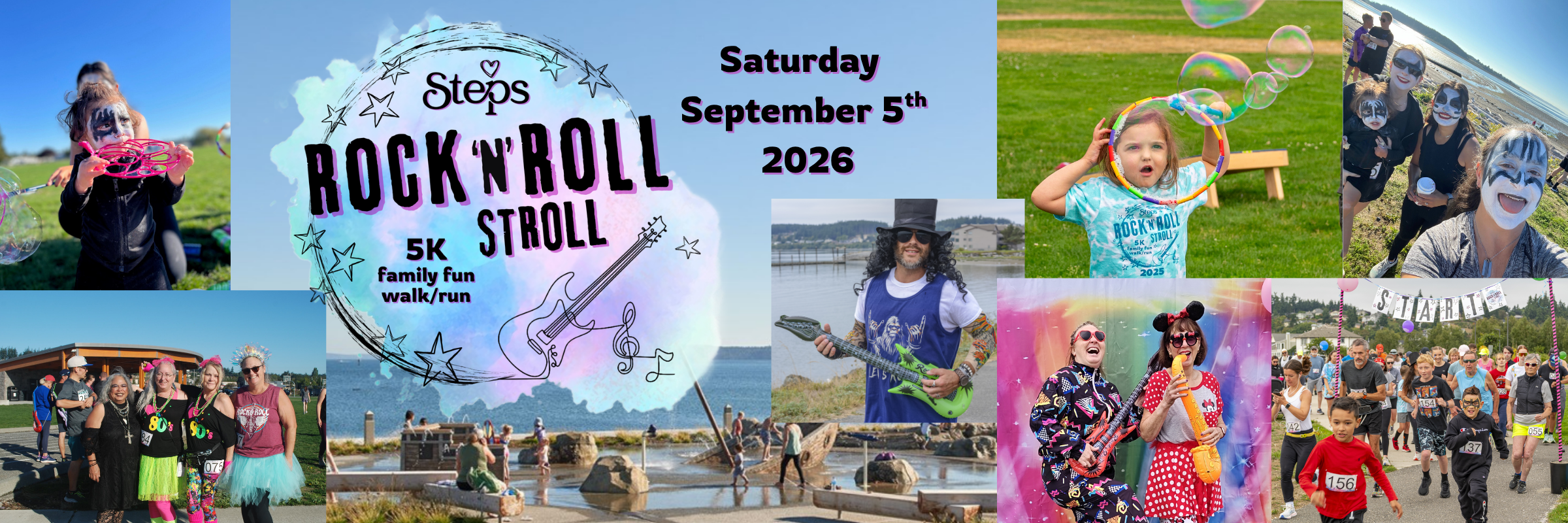 Steps ROCK 'n' ROLL STROLL 5K family fun walk/run!
