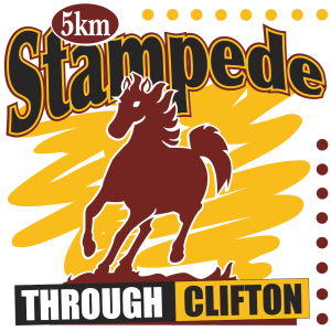 5k Stampede through Clifton logo