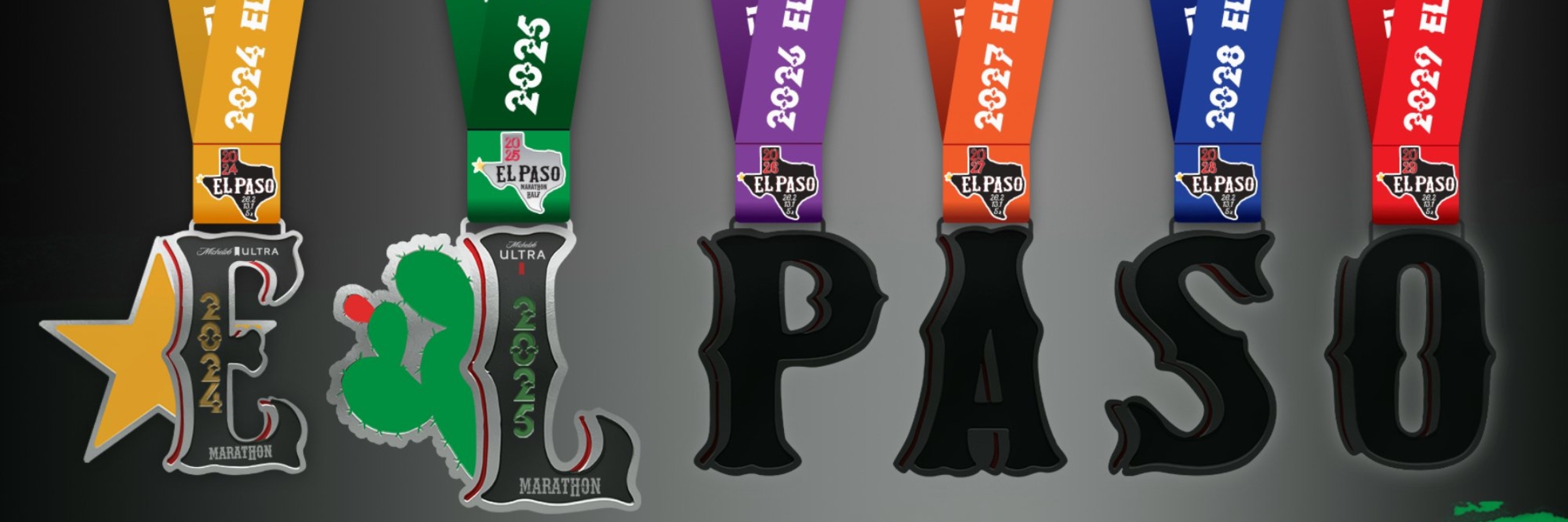 El Paso Marathon 'E' & 'L' Medals