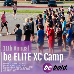 2026 11th Annual Be bold. Running be ELITE XC Camp logo