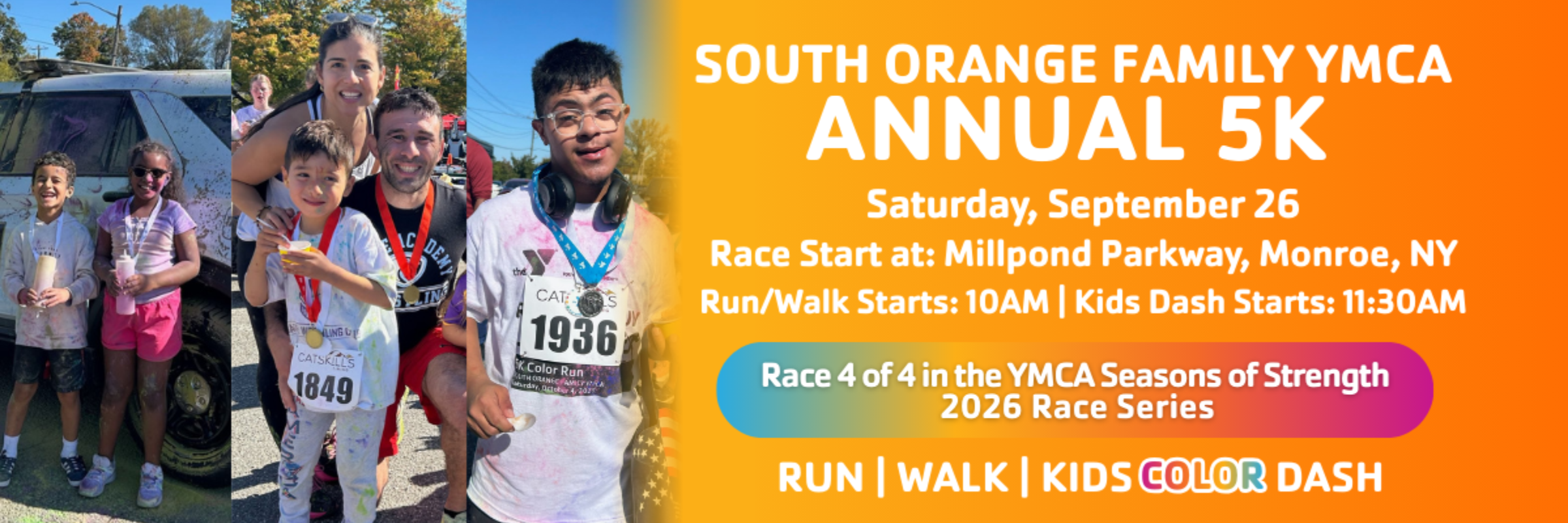 South Orange Family YMCA Annual 5k & Kids Color Dash