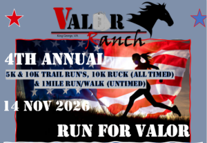 Run For Valor 10K + 5K Trail Run, 10K Ruck, Virtual 10K + 5K & 1 Mile Run/Walk logo