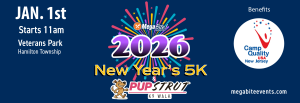 2027 New Years 3/6 Mile Run & Pup Strut logo