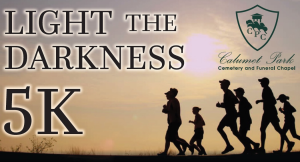 Calumet Park Light the Darkness 5K run logo