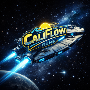 May the 4th be with You- The Empire Strides Back  5K, 10K, & Half Marathon by Califlow Runs logo