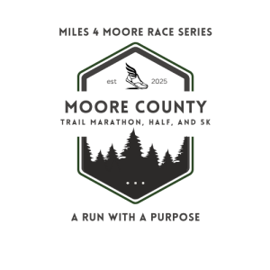 "Miles 4 Moore" Moore County Trail Marathon, Half, 10K, and 5K logo
