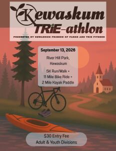 Kewaskum TRiE-athlon: Sprint Triathlon Presented by Kewaskum Friends of Parks and TRiE Fitness logo