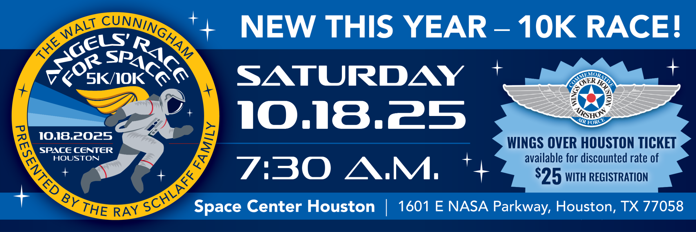 Walt Cunningham Angels' Race for Space 5k/10k and Family Fun Run presented by the Ray Schlaff Family