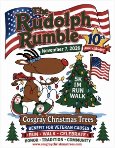 Rudolph Rumble Veteran's Benefit 5K Run-Walk/1M Walk logo