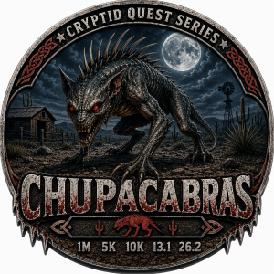 Chupacabras Virtual Race | Cryptid Quest Series 1M 5K 10K 13.1 26.2 logo