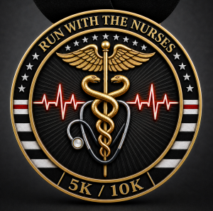 Run With The Nurses "Live Virtual" 5k/10k logo