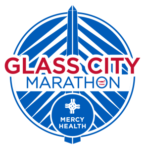 MERCY HEALTH GLASS CITY MARATHON logo
