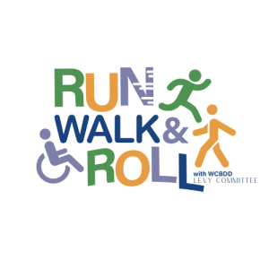 Run, Walk, & Roll 5K with WCBDD Levy Committee logo