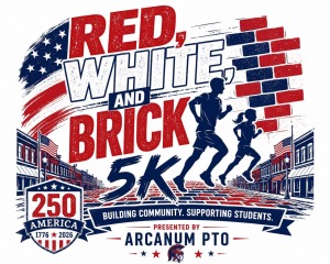 Red, White, & Brick 5k logo