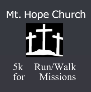 Mt. Hope Church 5K Run for Missions logo
