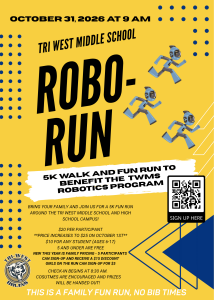 Tri West Middle School 5K Robo Run and Walk logo
