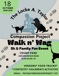 The 1st Annual Locke A. Taylor Compassion Project Walk n' Wag 5k & Family Fun Event logo