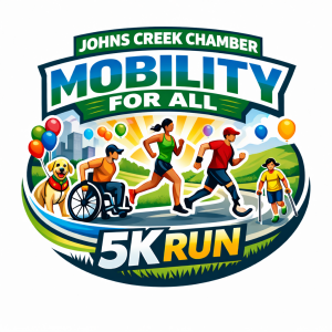 Johns Creek Chamber Mobility for All 5K Sponsored by Boston Scientific, Agape Family & Northside Hospital logo